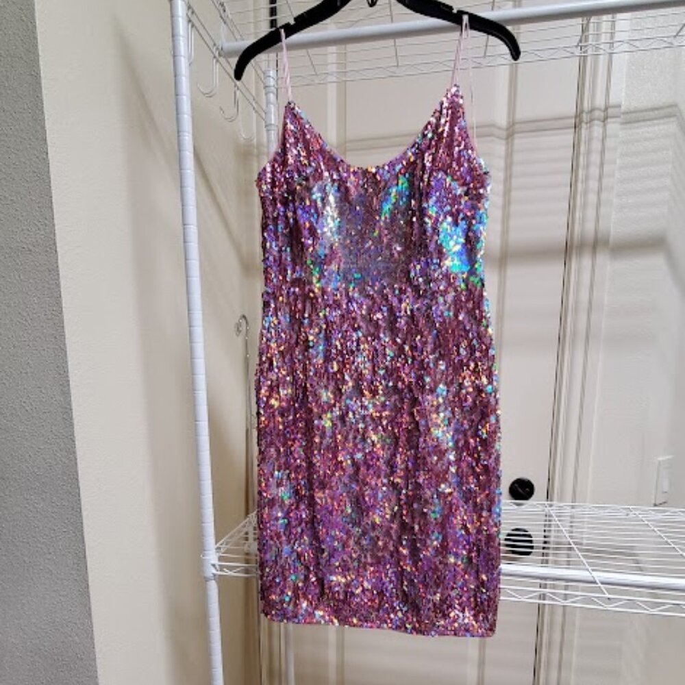 Aidan Mattox Pink Sequin Mini Cocktail dress